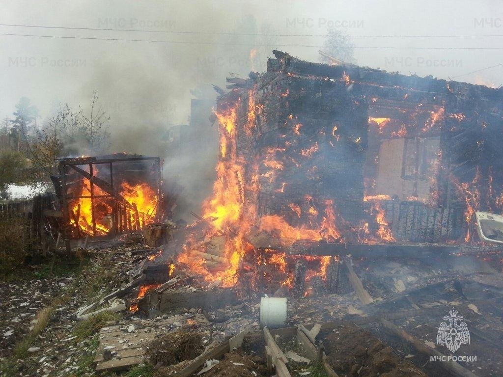 Пожар в Бодайбинском районе
